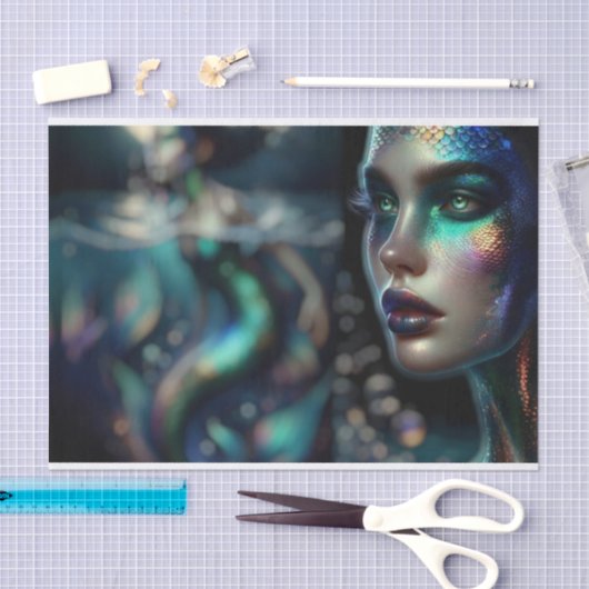 iriserend sirene zeemeermindecoupage papier (Craft)