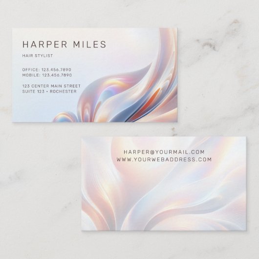 iriserend visitekaartje (Voorkant / Achterkant)