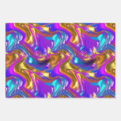 Iriserend vloeibaar chroom effect ontwerp inpakpapier vel (Voorkant 2)