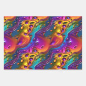 Iriserend vloeibaar chroom effect ontwerp inpakpapier vel (Voorkant)