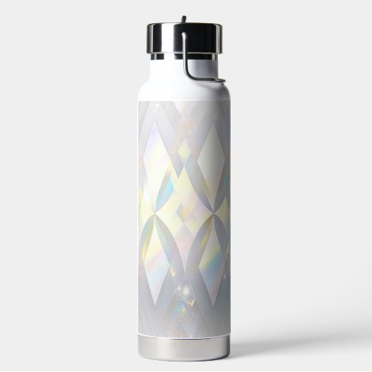 Iriserend wit diamantpatroon waterfles (Links)