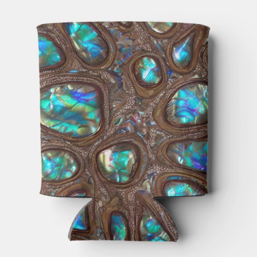 Iriserende Australische Zwarte Opal Pareltjes in H Blikjeskoeler (Achterkant)