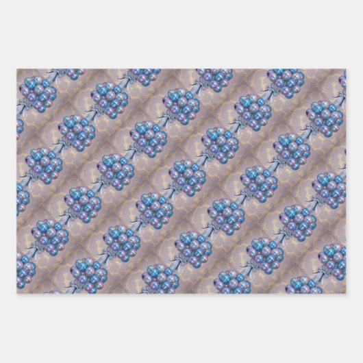 iriserende ballonnen wikkelpapier set inpakpapier vel (Voorkant 3)