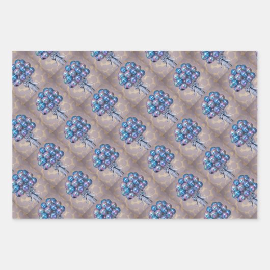 iriserende ballonnen wikkelpapier set inpakpapier vel (Voorkant 2)