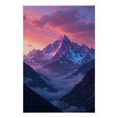 iriserende bergzonsondergang perfect poster (Voorkant)