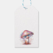 iriserende betoverde tuinpaddenstoel cadeaulabel (Achterkant)