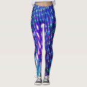 Iriserende Blauwe Lichten Veelkleurige Heldere Leg Leggings (Voorkant)