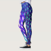 Iriserende Blauwe Lichten Veelkleurige Heldere Leg Leggings (Links)