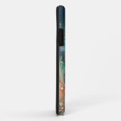 Iriserende Blauwgroen en perzik glitter Bling Case-Mate iPhone Case (Achterkant/rechts)