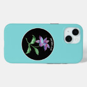 Iriserende bloem, zwarte cirkel, naam Case-Mate iPhone case (Achterkant (horizontaal))