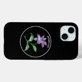 Iriserende bloem, zwarte cirkel op zwart, naam Case-Mate iPhone case (Achterkant (horizontaal))