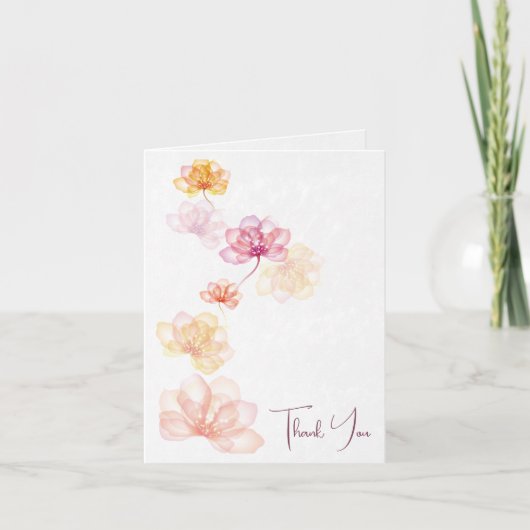 Iriserende bloemen voor sympathie dank u bedankkaart (Voorkant)