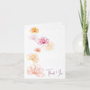 Iriserende bloemen voor sympathie dank u bedankkaart