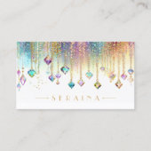 Iriserende Boho Pareltjes op witte ID1035 Visitekaartje (Voorkant)
