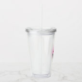 Iriserende bordeauxrode roos acryl drinkbeker (Rechts)