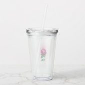 Iriserende bordeauxrode roos acryl drinkbeker (Achterkant)