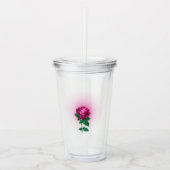 Iriserende Bourgondische rode roos Acryl Drinkbeker (Voorkant)