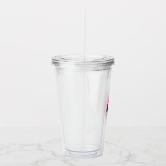 Iriserende Bourgondische rode roos Acryl Drinkbeker (Rechts)