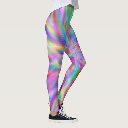 iriserende chroomblokken leggings (Rechts)