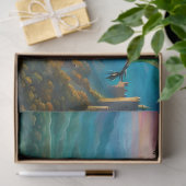 Iriserende draak bewaakt zijn land tissuepapier (Geschenk)