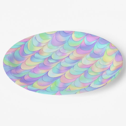 Iriserende draak schaal papieren bordje (Gekanteld)