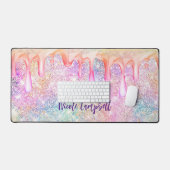 Iriserende eenhoorn roze faux glitter druppel bureaumat (Keyboard & Muis)