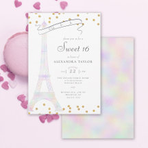 Iriserende Eiffeltoren Parijs Goud Chique Sweet 16