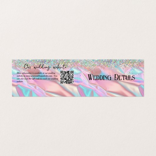 Iriserende Folie en Glitter Bruiloft Behuizing Kaa Visitekaartje (Buitenkant ongevouwen)