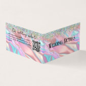 Iriserende Folie en Glitter Bruiloft Behuizing Kaa Visitekaartje (Buitenkant)