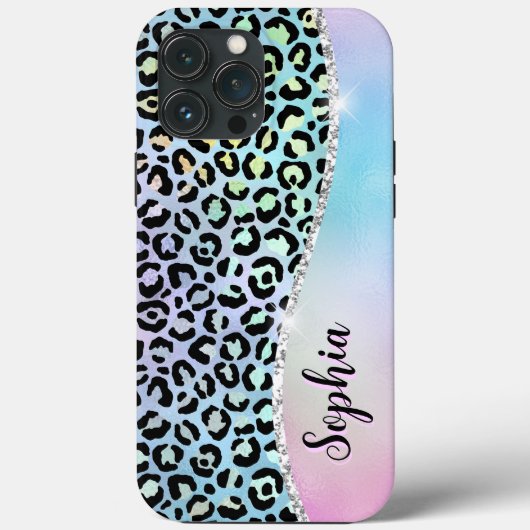 Iriserende Folie Regenboog Leopard Paarse Case-Mate iPhone Case (Achterkant)