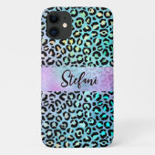 Iriserende Folie Regenboog Leopard Paarse Case-Mate iPhone Case (Achterkant)