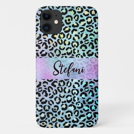 Iriserende Folie Regenboog Leopard Paarse Case-Mate iPhone Case (Achterkant)