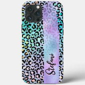 Iriserende Folie Regenboog Leopard Paarse Case-Mate iPhone Case (Achterkant)