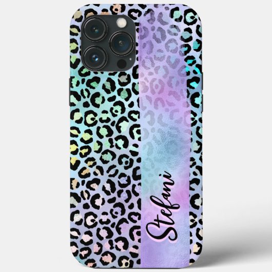 Iriserende Folie Regenboog Leopard Paarse Case-Mate iPhone Case (Achterkant)