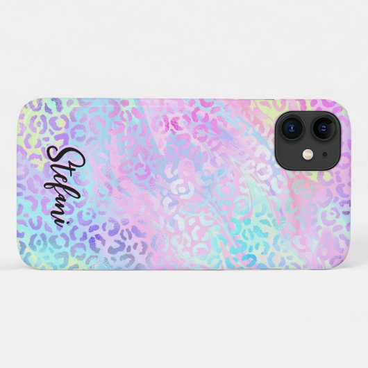Iriserende Folie Regenboog Luipaard Roze Case-Mate iPhone Case (Achterkant (horizontaal))