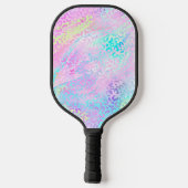 Iriserende Folie Regenboog Luipaard Roze Pickleball Paddle (Achterkant)
