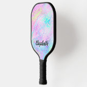 Iriserende Folie Regenboog Luipaard Roze Pickleball Paddle (Links)