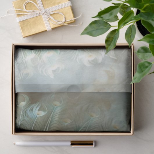 Iriserende gekleurde pauw decoupage tissuepapier (Geschenk)