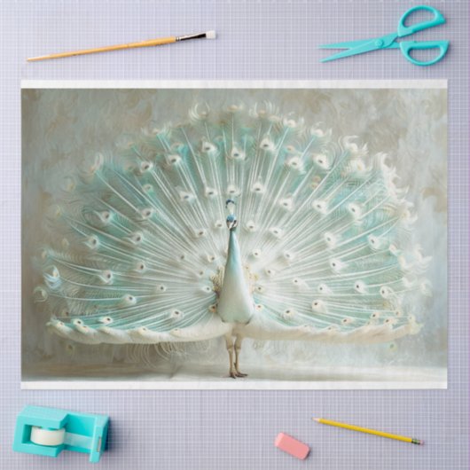 Iriserende gekleurde pauw decoupage tissuepapier (Craft)