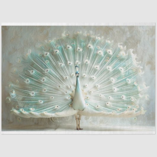 Iriserende gekleurde pauw decoupage tissuepapier (Voorkant)