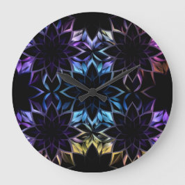 iriserende geometrische bloemenwandklok grote klok