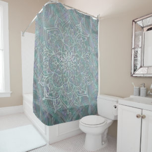 Iriserende Glans Mandala Boho Chic Douchegordijn