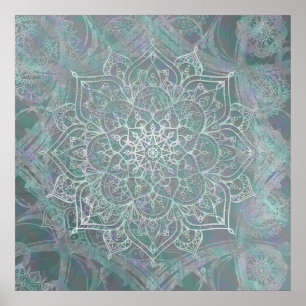 Iriserende Glans Mandala Boho Chic Poster