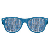 Iriserende glanzende blauwe zeemeerminvis schubben kinder zonnebril (Voorkant)