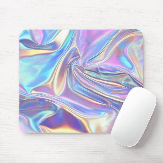 Iriserende glanzende metaalstof, Blauwgroen gouden Muismat (Met muis)