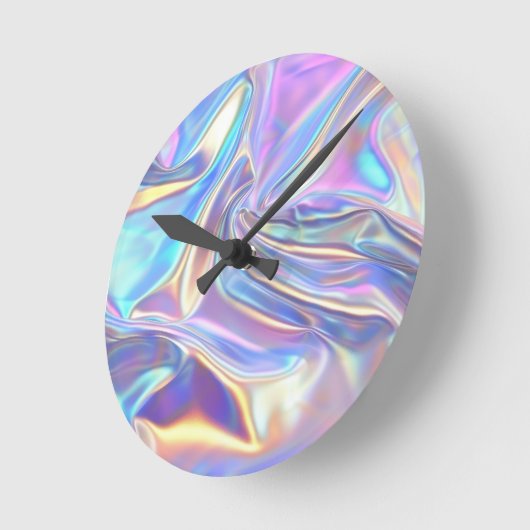 Iriserende glanzende metaalstof, Blauwgroen gouden Ronde Klok (Hoek)