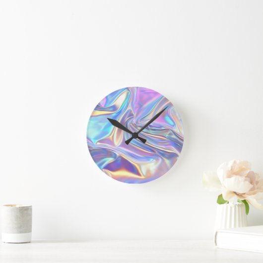 Iriserende glanzende metaalstof, Blauwgroen gouden Ronde Klok (Huis)