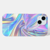 Iriserende glanzende metaalstof, kleine witte naam Case-Mate iPhone case (Achterkant (horizontaal))
