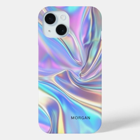 Iriserende glanzende metaalstof, kleine zwarte naa Case-Mate iPhone case (Achterkant)