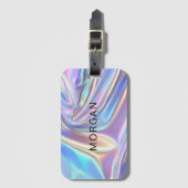 Iriserende glanzende metaalstof, naam bagagelabel (Voorkant (verticaal))